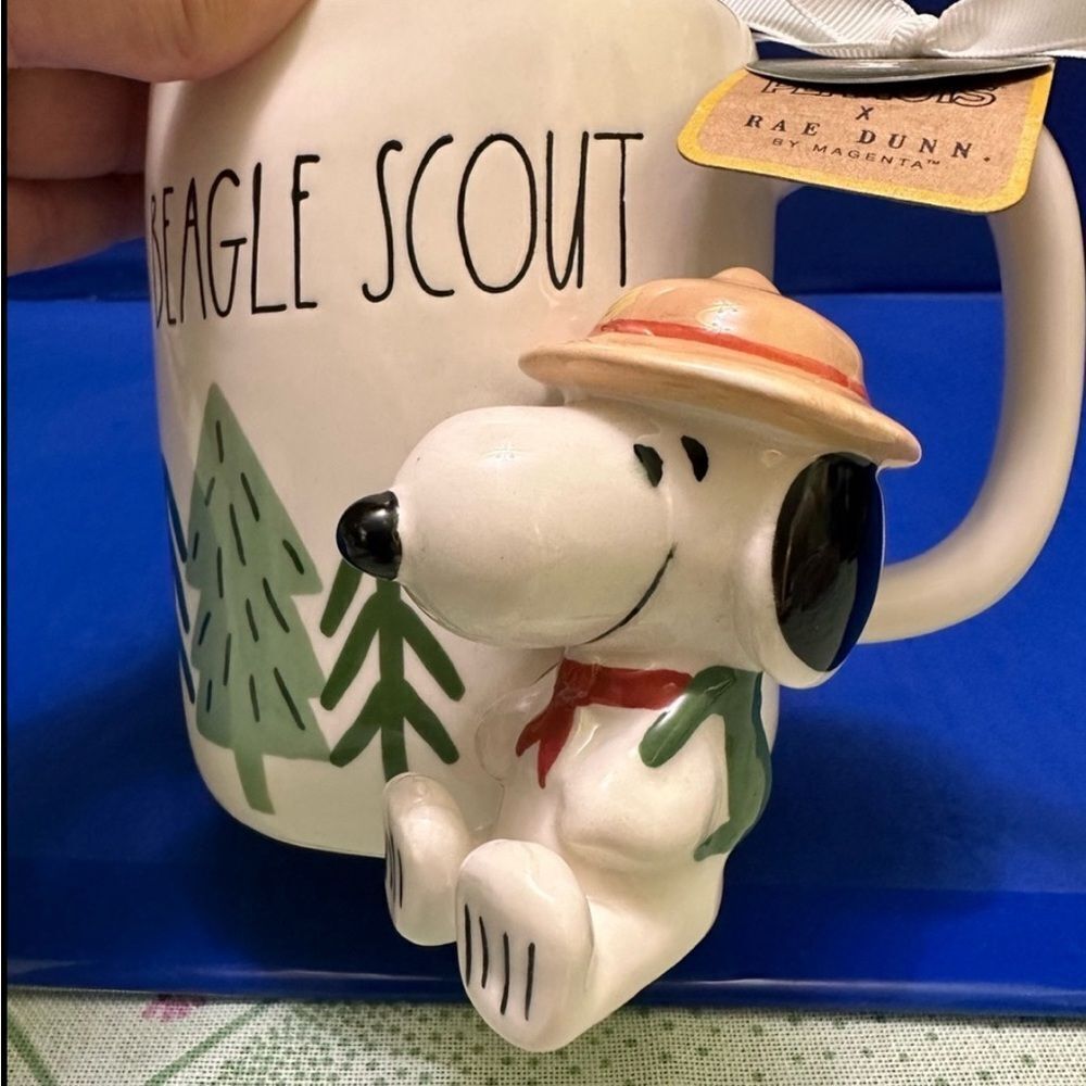 Peanuts x Rae Dunn Snoopy "BEAGLE SCOUT" Ceramic Mug - Picture 2 of 8